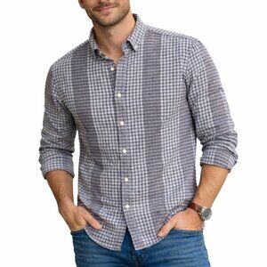 Hugo Boss Orange Plaid Button Down Shirt Men’s M Long Sleeve Casual